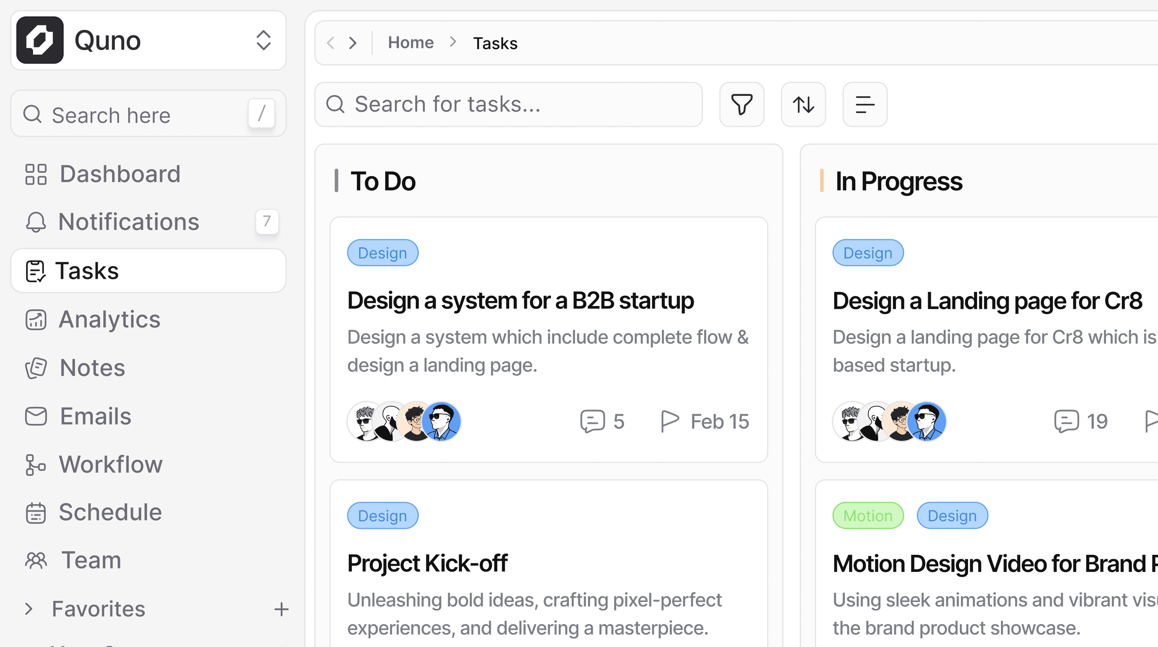 Work Sample – Task Board